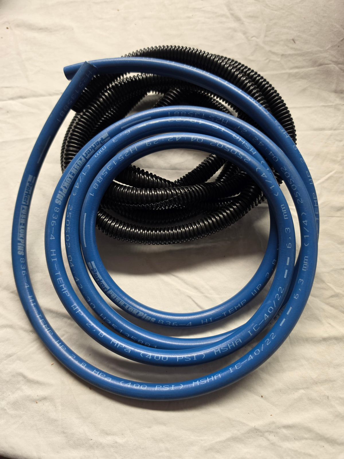 Coiled replacement oil hose for a Frantz bypass filter kit