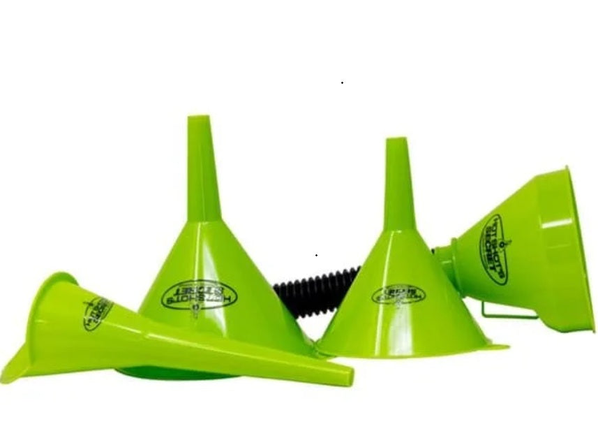 Hot Shot's Secret 4-piece green funnel set in different sizes