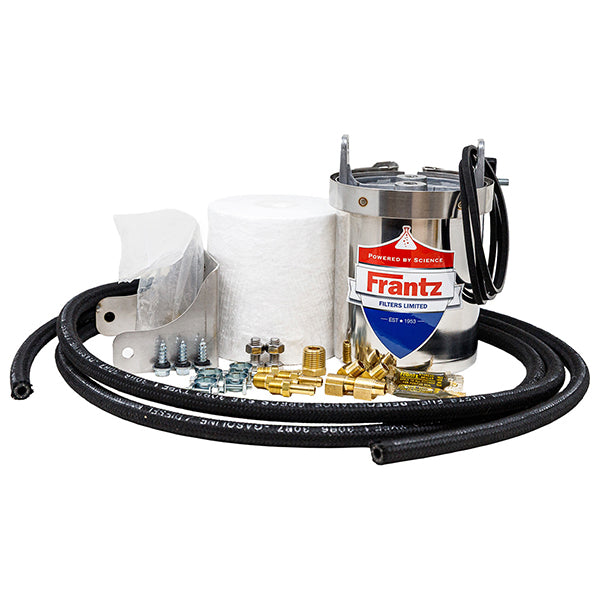 Frantz bypass oil filter kit for Ford 7.3L Powerstroke with canister, hoses and fittings