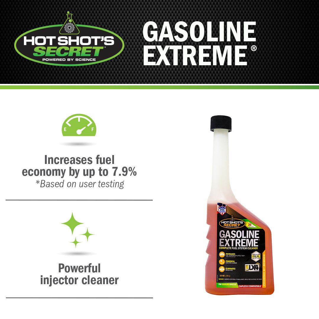 Gasoline Extreme benefits: up to 7.9% better fuel economy and powerful injector cleaner