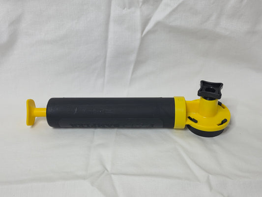 Plastic oil sample pump in black and yellow