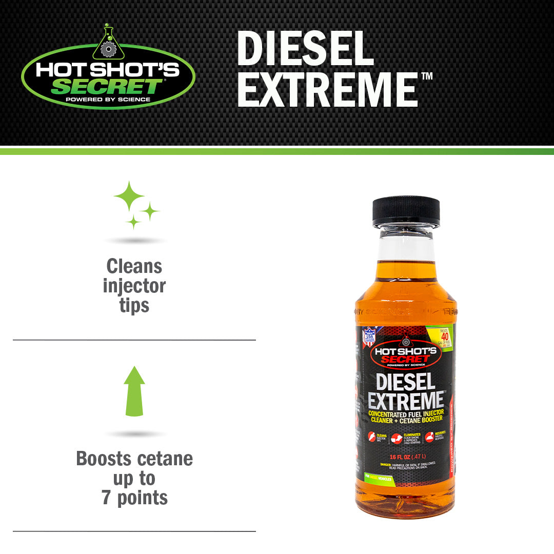 Diesel Extreme benefits: cleans injector tips and boosts cetane up to 7 points