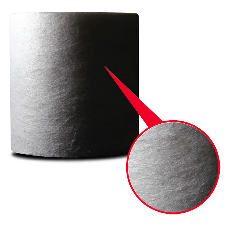 Frantz Filter synthetic bypass filter media roll with close-up of the melt-blown fibres